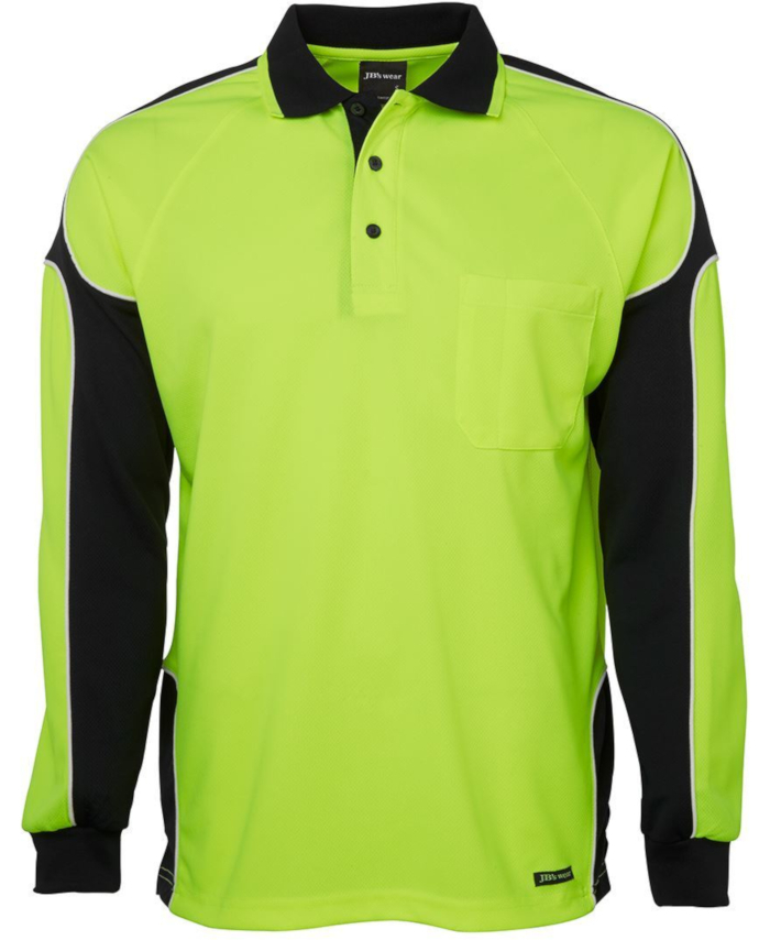 WORKWEAR, SAFETY & CORPORATE CLOTHING SPECIALISTS JB's HI VIS 4602.1 L/S ARM PANEL POLO