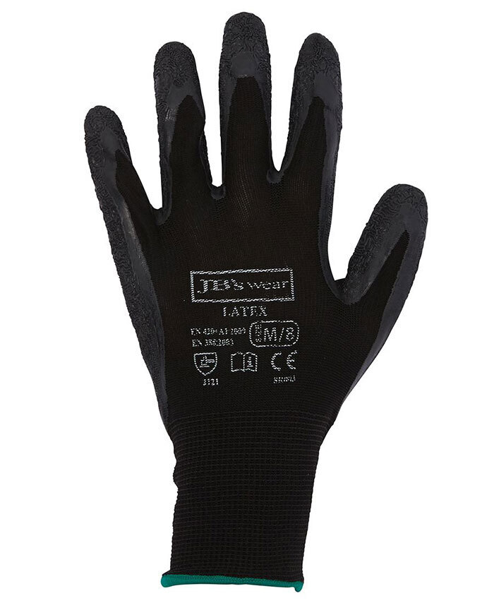 WORKWEAR, SAFETY & CORPORATE CLOTHING SPECIALISTS JB's BLACK LATEX GLOVE (12 Pack)