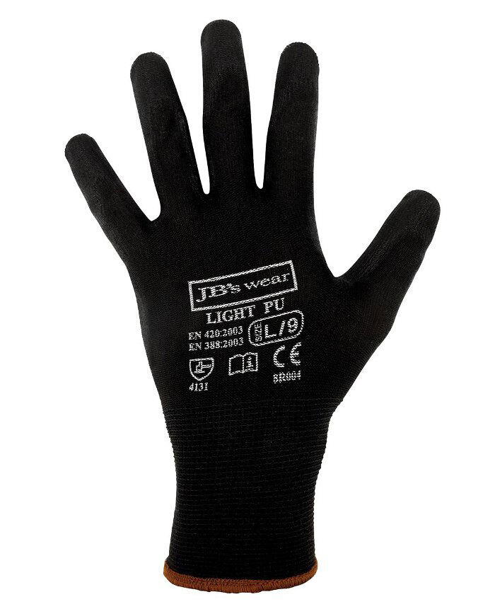 WORKWEAR, SAFETY & CORPORATE CLOTHING SPECIALISTS JB's Black Light PU Glove (12 Pack)