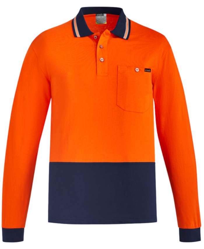 WORKWEAR, SAFETY & CORPORATE CLOTHING SPECIALISTS Mens Hi Vis Cotton L/S Polo