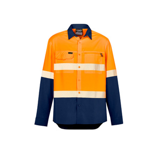 WORKWEAR, SAFETY & CORPORATE CLOTHING SPECIALISTS Mens Hi Vis Outdoor Segmented Tape L/S Shirt