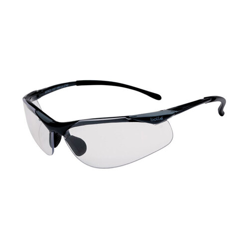 WORKWEAR, SAFETY & CORPORATE CLOTHING SPECIALISTS - CONTOUR Dark Gun Frame PLATINUM AS/AF Clear Lens - Spectacles