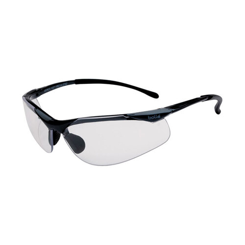 WORKWEAR, SAFETY & CORPORATE CLOTHING SPECIALISTS CONTOUR Dark Gun Frame PLATINUM AS/AF Clear Lens - Spectacles