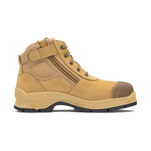 WORKWEAR, SAFETY & CORPORATE CLOTHING SPECIALISTS - Wheat nubuck zip side ankle safety hiker.