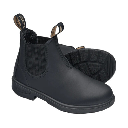 WORKWEAR, SAFETY & CORPORATE CLOTHING SPECIALISTS - Child's black premium leather elastic side boot