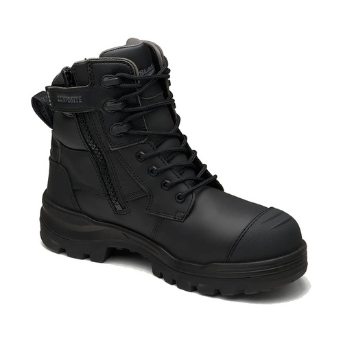 WORKWEAR, SAFETY & CORPORATE CLOTHING SPECIALISTS 8561 - RotoFlex - Black water-resistant leather 150mm zip side safety boot