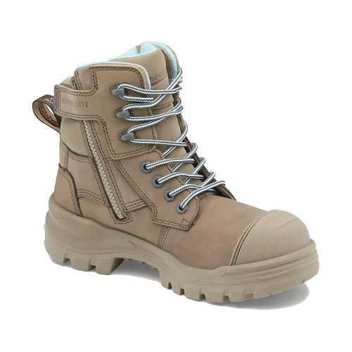 WORKWEAR, SAFETY & CORPORATE CLOTHING SPECIALISTS 8863 - RotoFlex - Womens Stone water-resistant nubuck 150mm zip side safety boot
