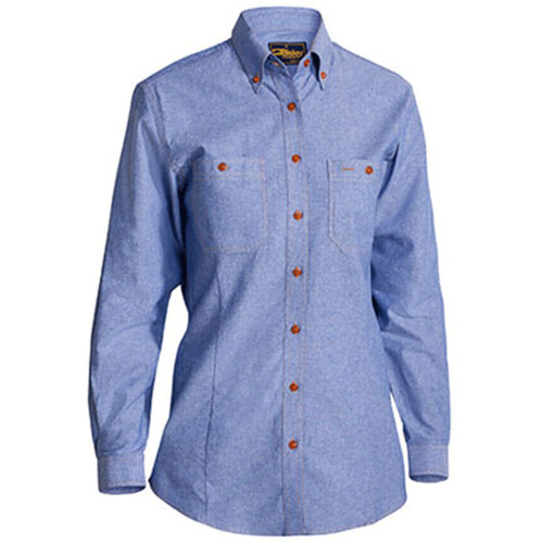 WORKWEAR, SAFETY & CORPORATE CLOTHING SPECIALISTS - WOMENS CHAMBRAY SHIRT - LONG SLEEVE