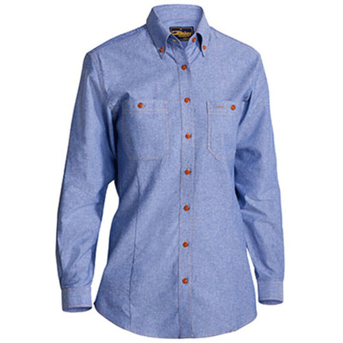WORKWEAR, SAFETY & CORPORATE CLOTHING SPECIALISTS WOMENS CHAMBRAY SHIRT - LONG SLEEVE