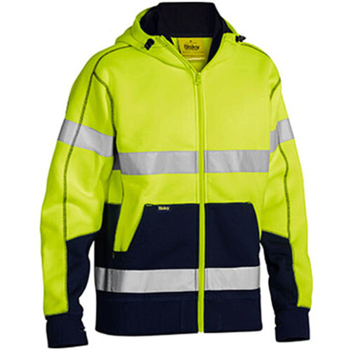 WORKWEAR, SAFETY & CORPORATE CLOTHING SPECIALISTS - TAPED HI VIS FLEECE HOODIE