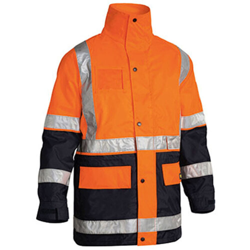 WORKWEAR, SAFETY & CORPORATE CLOTHING SPECIALISTS - TAPED HI VIS 5 IN 1 RAIN JACKET