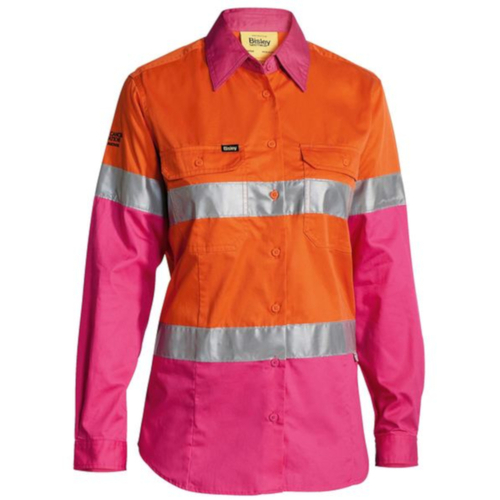 WORKWEAR, SAFETY & CORPORATE CLOTHING SPECIALISTS - WOMENS 3M TAPED COOL LIGHTWEIGHT HI VIS SHIRT - NBCF EMBROIDERY - LONG SLEEVE