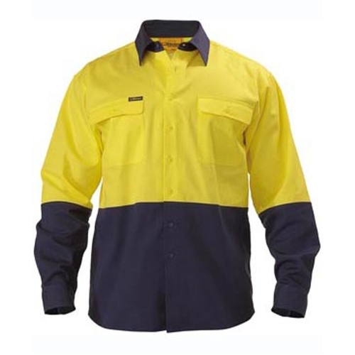 WORKWEAR, SAFETY & CORPORATE CLOTHING SPECIALISTS - HI VIS DRILL SHIRT - LONG SLEEVE