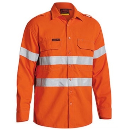 WORKWEAR, SAFETY & CORPORATE CLOTHING SPECIALISTS - TENCATE TECASAFE PLUS 700 TAPED HI VIS FR VENTED SHIRT - LONG SLEEVE