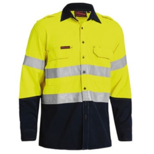 WORKWEAR, SAFETY & CORPORATE CLOTHING SPECIALISTS TENCATE TECASAFE PLUS 700 TAPED HI VIS FR VENTED SHIRT - LONG SLEEVE