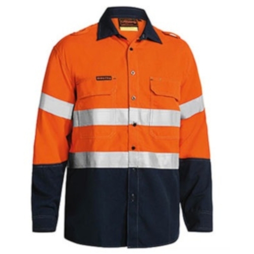 WORKWEAR, SAFETY & CORPORATE CLOTHING SPECIALISTS - TENCATE TECASAFE PLUS 580 TAPED HI VIS LIGHTWEIGHT FR VENTED SHIRT - LONG SLEEVE