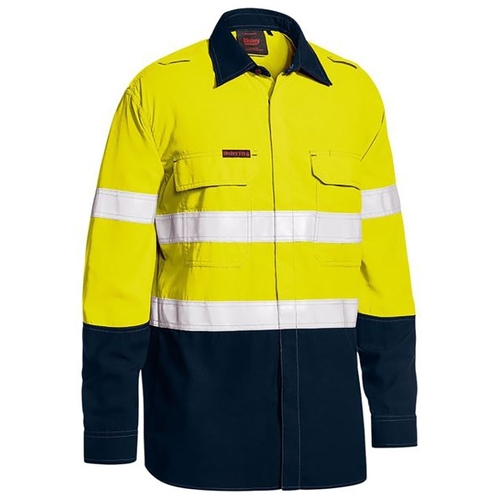 WORKWEAR, SAFETY & CORPORATE CLOTHING SPECIALISTS TENCATE TECASAFE PLUS TAPED TWO TONE HI VIS FR LIGHTWEIGHT VENTED SHIRT - LONG SLEEVE
