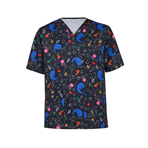WORKWEAR, SAFETY & CORPORATE CLOTHING SPECIALISTS - Under the Sea Print Scrub Top