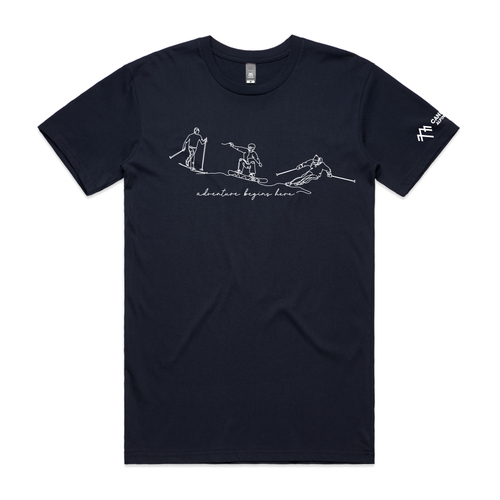 WORKWEAR, SAFETY & CORPORATE CLOTHING SPECIALISTS - MENS ADVENTURE BEGINS HERE TEE