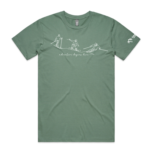 WORKWEAR, SAFETY & CORPORATE CLOTHING SPECIALISTS MENS ADVENTURE BEGINS HERE TEE