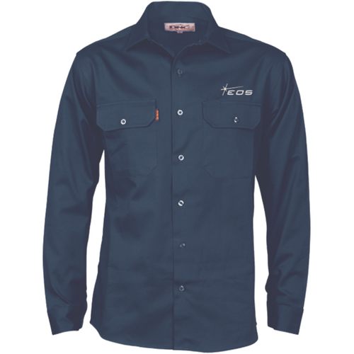 WORKWEAR, SAFETY & CORPORATE CLOTHING SPECIALISTS Cotton Drill Work Shirt - Long Sleeve (Inc EMB Logo)