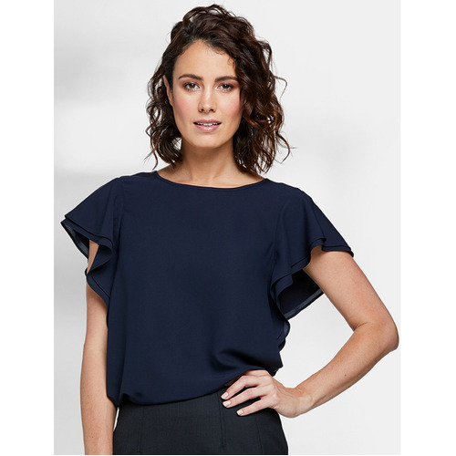 WORKWEAR, SAFETY & CORPORATE CLOTHING SPECIALISTS Amity - Flutter Sleeve Blouse