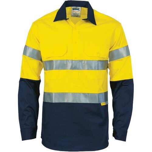 WORKWEAR, SAFETY & CORPORATE CLOTHING SPECIALISTS 3849 - HiVis Two Tone Closed Front Cotton Shirt-