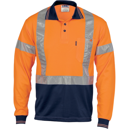 WORKWEAR, SAFETY & CORPORATE CLOTHING SPECIALISTS Cotton Back HiVis Two Tone Fluoro Polo - Short Sleeve