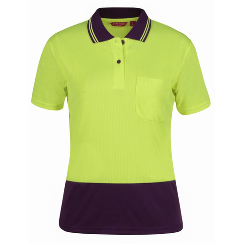 WORKWEAR, SAFETY & CORPORATE CLOTHING SPECIALISTS - JB's Ladies Hi Vis Short Sleeve Jaquard Polo