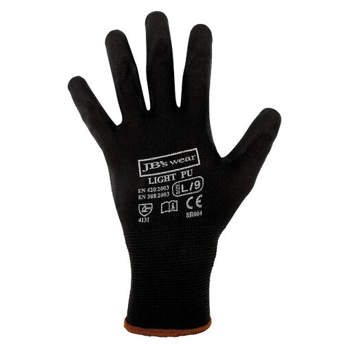 WORKWEAR, SAFETY & CORPORATE CLOTHING SPECIALISTS JB's Black Light PU Glove (12 Pack)