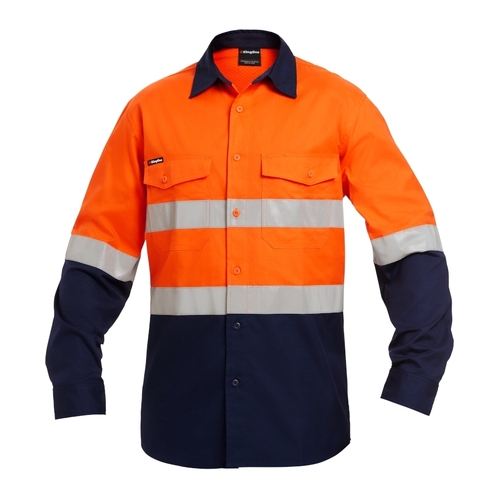 WORKWEAR, SAFETY & CORPORATE CLOTHING SPECIALISTS - Workcool - Workcool 2 Hi-Vis Reflect Spliced Shirt L/S "HOOP"