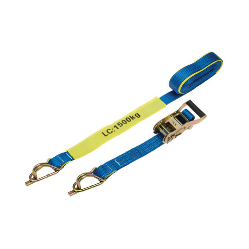 WORKWEAR, SAFETY & CORPORATE CLOTHING SPECIALISTS RATCHET TIE DOWN 35MMx6M 1.5T CAPTIVE J-HOOK