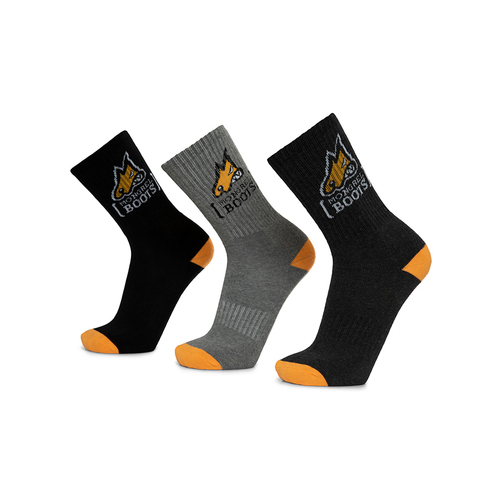 WORKWEAR, SAFETY & CORPORATE CLOTHING SPECIALISTS Mongrel Bamboo Socks Black Boot Socks Pack of 3
