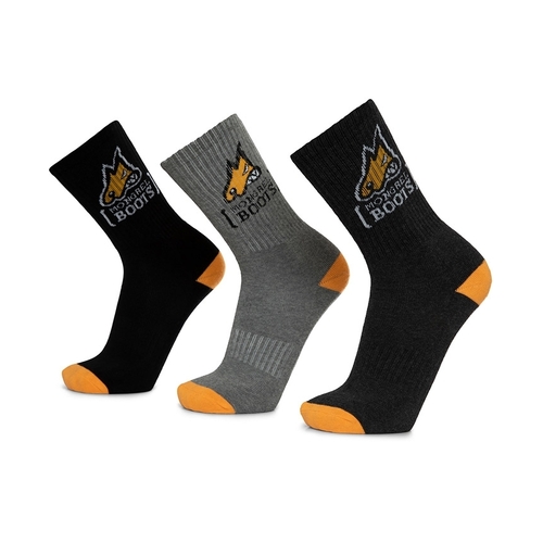 WORKWEAR, SAFETY & CORPORATE CLOTHING SPECIALISTS - Mongrel Cotton Socks Black Boot Socks Pack of 5