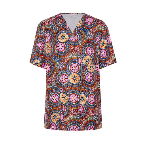 WORKWEAR, SAFETY & CORPORATE CLOTHING SPECIALISTS - Bush Tucker Indigenous Print Scrub Top