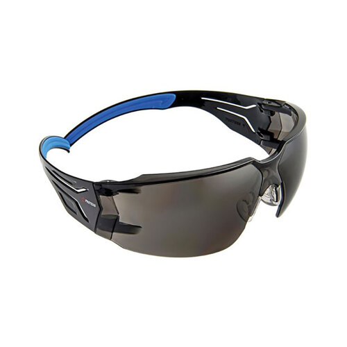 WORKWEAR, SAFETY & CORPORATE CLOTHING SPECIALISTS SAFETY GLASSES PROTEUS 4 SMOKE LENS SUPER FLEX ARMS
