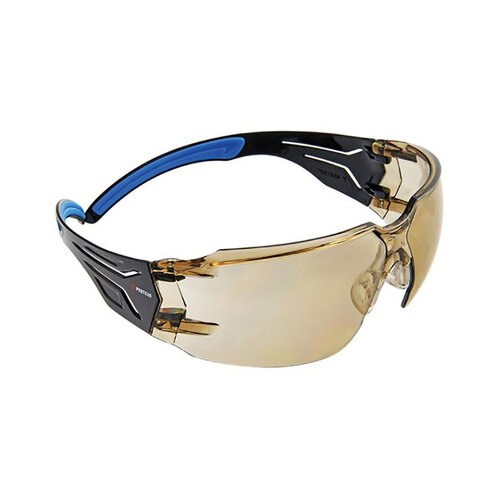 WORKWEAR, SAFETY & CORPORATE CLOTHING SPECIALISTS SAFETY GLASSES PROTEUS 4 LIGHT BROWN LENS SUPER FLEX ARMS