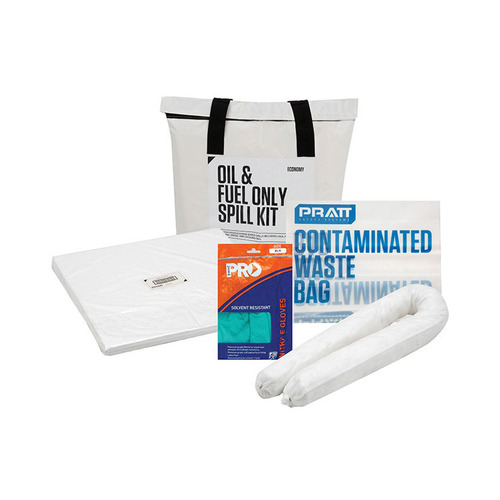 WORKWEAR, SAFETY & CORPORATE CLOTHING SPECIALISTS - PRATT ECONOMY 25LTR OIL & FUEL ONLY SPILL KIT- WHITE BAG