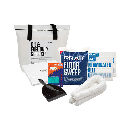 WORKWEAR, SAFETY & CORPORATE CLOTHING SPECIALISTS - PRATT ECONOMY 50LTR OIL & FUEL ONLY SPILL KIT- WHITE BAG