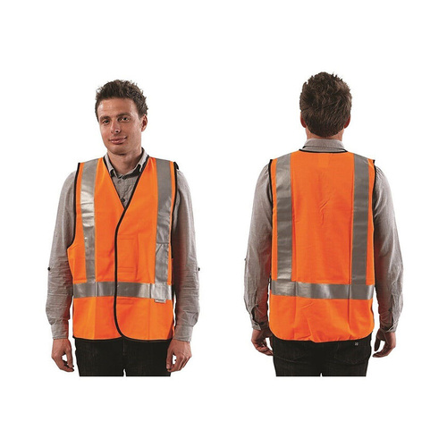 WORKWEAR, SAFETY & CORPORATE CLOTHING SPECIALISTS FLURO H BACK SAFETY VEST - DAY/NIGHT USE (MOQ 5)