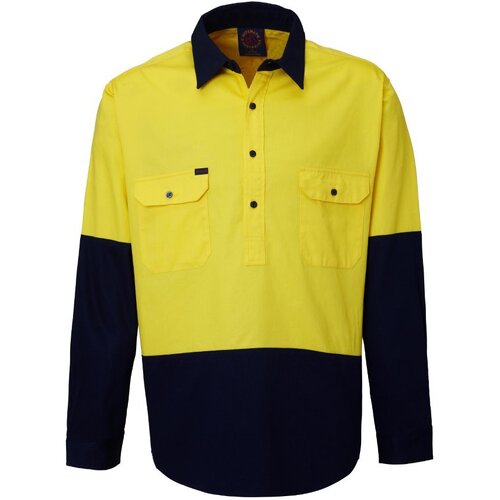 WORKWEAR, SAFETY & CORPORATE CLOTHING SPECIALISTS Closed Front 2 Tone L/S Shirt