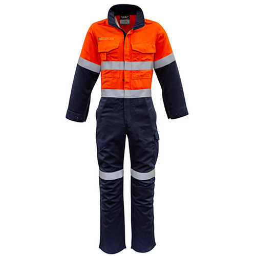 WORKWEAR, SAFETY & CORPORATE CLOTHING SPECIALISTS Fire Armour - Mens Orange Flame HRC 2 Hoop Taped Spliced Overall