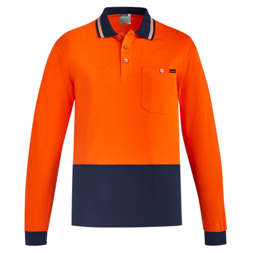 WORKWEAR, SAFETY & CORPORATE CLOTHING SPECIALISTS - Mens Hi Vis Cotton L/S Polo