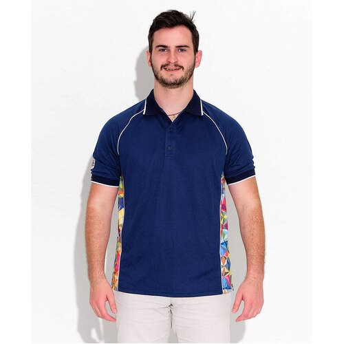 WORKWEAR, SAFETY & CORPORATE CLOTHING SPECIALISTS NAVY FRACTAL SHORT SLEEVE POLO