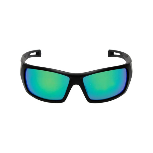 WORKWEAR, SAFETY & CORPORATE CLOTHING SPECIALISTS CHISEL - Matt Black Frame, Green Revo Lens - Safety Sunglasses