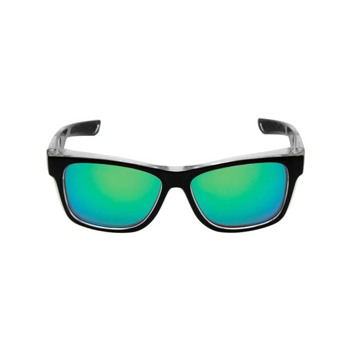 WORKWEAR, SAFETY & CORPORATE CLOTHING SPECIALISTS SPARKIE - Matt Black / Green Revo Safety Glasses