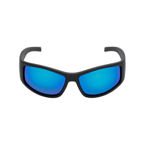 WORKWEAR, SAFETY & CORPORATE CLOTHING SPECIALISTS FLEX RSU5507 MBL.B - Matt Black Frame, Blue Revo Lens - Unbreakable Safety Sunglasses