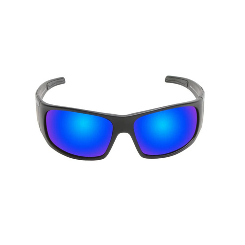 WORKWEAR, SAFETY & CORPORATE CLOTHING SPECIALISTS TRADIE - Matt Black Frame, Blue Revo Lens - Safety Sunglass