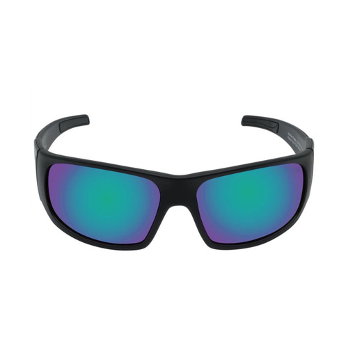WORKWEAR, SAFETY & CORPORATE CLOTHING SPECIALISTS TRADIE RSP5001 MBL.GR - Matt Black Frame, Green Revo Polarised Lens - Safety Sunglass